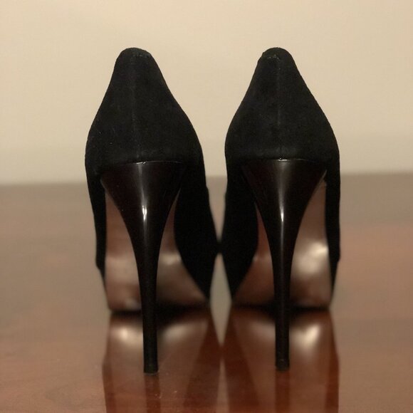 Steve Madden Caryssa Pump Black Suede Platform Heels - Picture 6 of 7